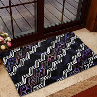 Personalised Taniko Aotearoa Mix Paua Shell Rubber Doormat Niho Taniwha Lilac Glitter LT01 - Polynesian Pride