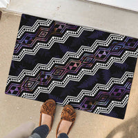 Personalised Taniko Aotearoa Mix Paua Shell Rubber Doormat Niho Taniwha Lilac Glitter LT01 - Polynesian Pride