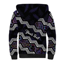 Personalised Taniko Aotearoa Mix Paua Shell Sherpa Hoodie Niho Taniwha Lilac Glitter LT01 - Polynesian Pride