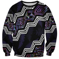 Personalised Taniko Aotearoa Mix Paua Shell Sweatshirt Niho Taniwha Lilac Glitter LT01 Unisex Purple - Polynesian Pride