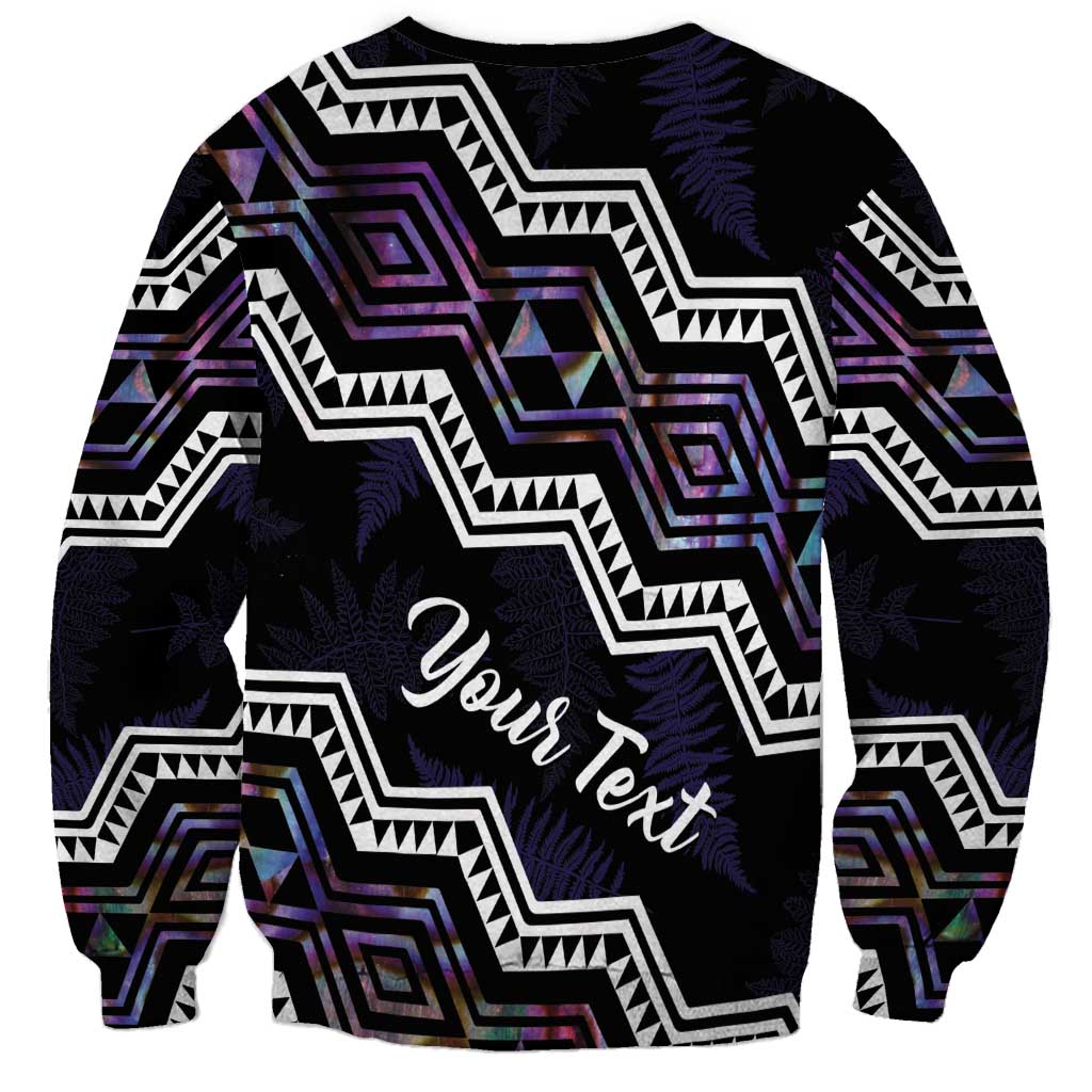 Personalised Taniko Aotearoa Mix Paua Shell Sweatshirt Niho Taniwha Lilac Glitter LT01 - Polynesian Pride