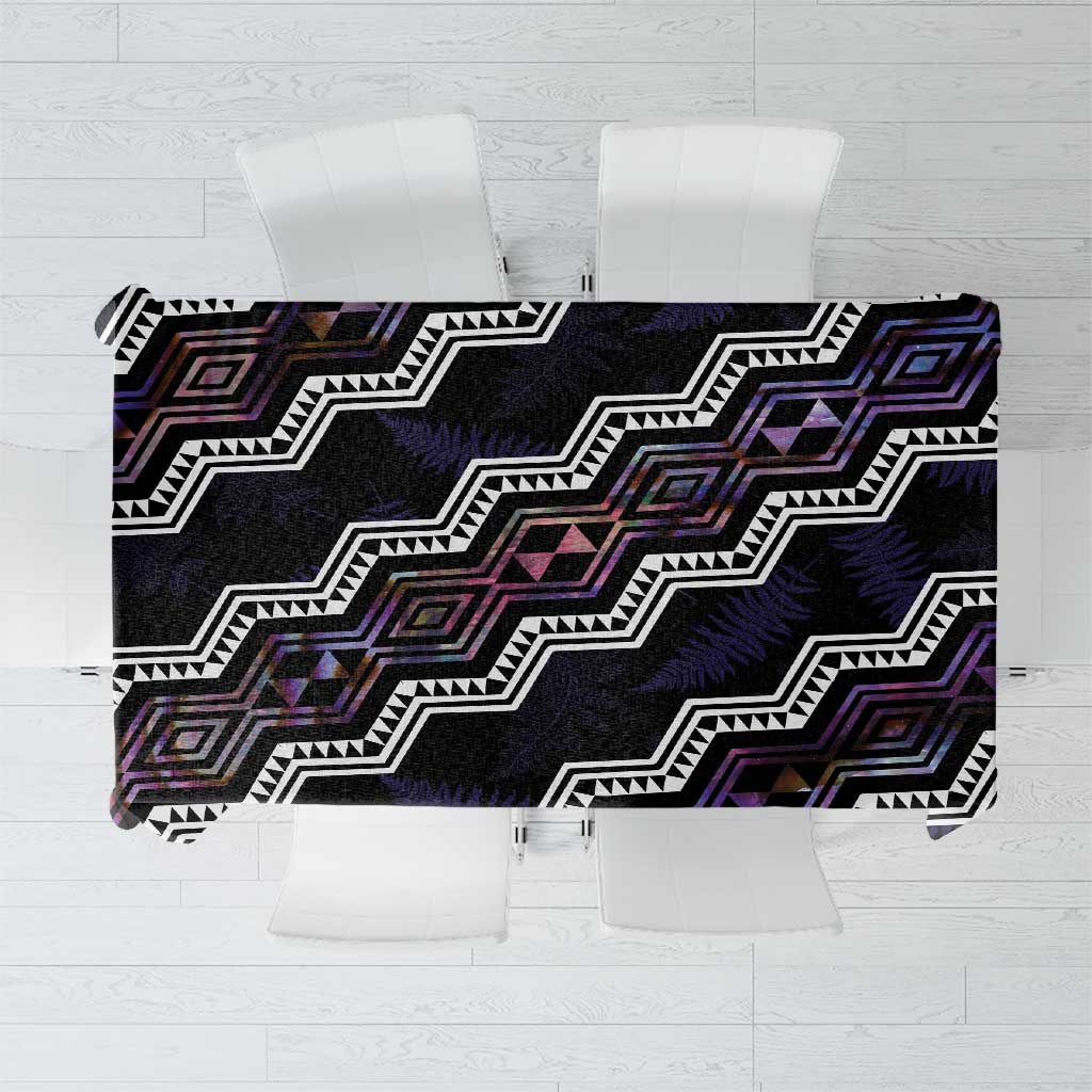Personalised Taniko Aotearoa Mix Paua Shell Tablecloth Niho Taniwha Lilac Glitter LT01 Purple - Polynesian Pride