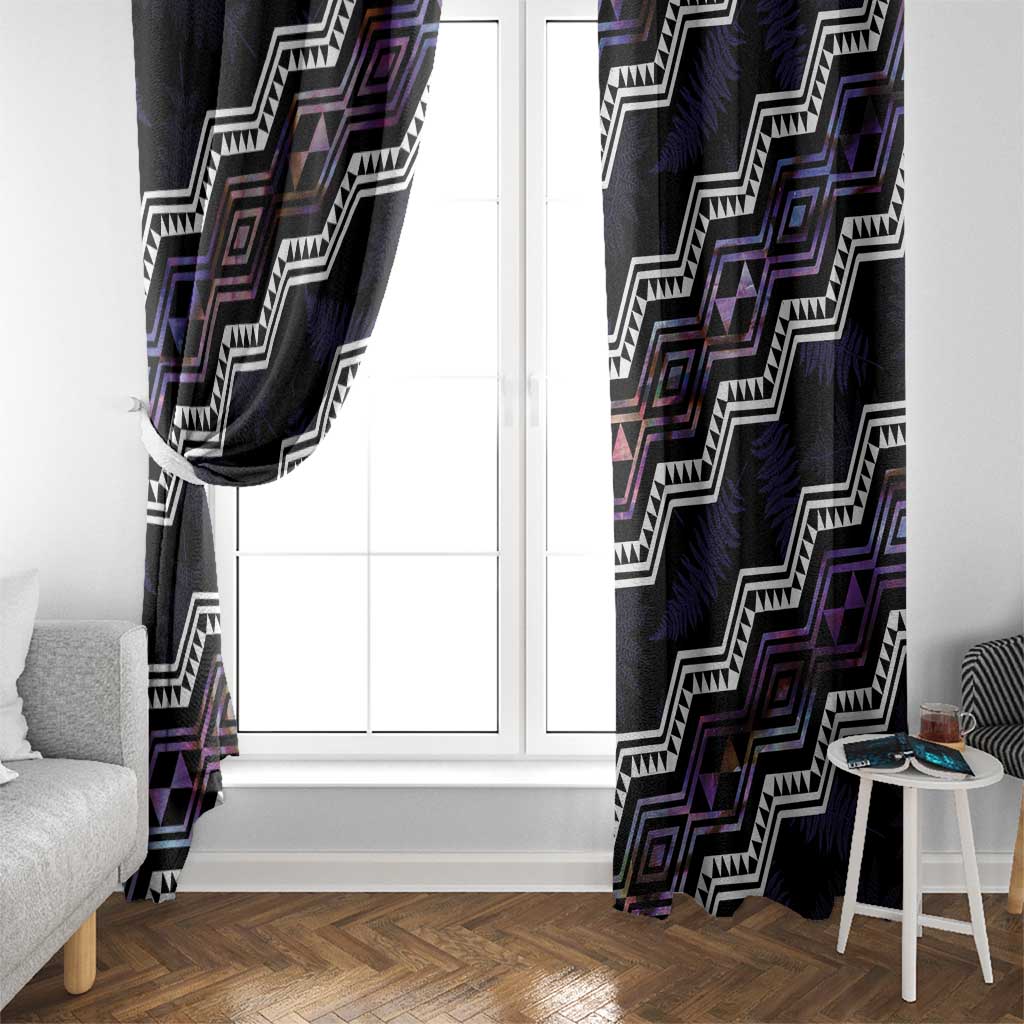 Personalised Taniko Aotearoa Mix Paua Shell Window Curtain Niho Taniwha Lilac Glitter LT01 - Polynesian Pride