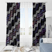 Personalised Taniko Aotearoa Mix Paua Shell Window Curtain Niho Taniwha Lilac Glitter LT01 - Polynesian Pride