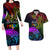 Wellington Pride Couples Matching Long Sleeve Bodycon Dress and Hawaiian Shirt Aotearoa Tribal Rainbow Pattern LT01 Black - Polynesian Pride