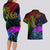 Wellington Pride Couples Matching Long Sleeve Bodycon Dress and Hawaiian Shirt Aotearoa Tribal Rainbow Pattern LT01 - Polynesian Pride