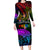 Wellington Pride Family Matching Long Sleeve Bodycon Dress and Hawaiian Shirt Aotearoa Tribal Rainbow Pattern LT01 Mom's Dress Black - Polynesian Pride