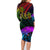 Wellington Pride Family Matching Long Sleeve Bodycon Dress and Hawaiian Shirt Aotearoa Tribal Rainbow Pattern LT01 - Polynesian Pride