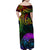 Wellington Pride Family Matching Off Shoulder Maxi Dress and Hawaiian Shirt Aotearoa Tribal Rainbow Pattern LT01 - Polynesian Pride