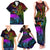 Wellington Pride Family Matching Tank Maxi Dress and Hawaiian Shirt Aotearoa Tribal Rainbow Pattern LT01 - Polynesian Pride