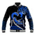 Personalised Hawaii Baseball Jacket Maui Be Strong Kakau Blue Version LT01 Unisex Blue - Polynesian Pride