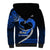 Personalised Hawaii Sherpa Hoodie Maui Be Strong Kakau Blue Version LT01 - Polynesian Pride