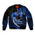 Personalised Hawaii Sleeve Zip Bomber Jacket Maui Be Strong Kakau Blue Version LT01 Unisex Blue - Polynesian Pride