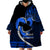 Personalised Hawaii Wearable Blanket Hoodie Maui Be Strong Kakau Blue Version LT01 - Polynesian Pride