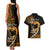 Personalised Hawaii Couples Matching Tank Maxi Dress and Hawaiian Shirt Maui Be Strong Kakau Gold Version LT01 - Polynesian Pride