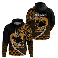 Personalised Hawaii Hoodie Maui Be Strong Kakau Gold Version LT01 - Polynesian Pride