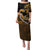 Personalised Hawaii Puletasi Maui Be Strong Kakau Gold Version LT01 Long Dress Gold - Polynesian Pride