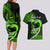 Personalised Hawaii Couples Matching Long Sleeve Bodycon Dress and Hawaiian Shirt Maui Be Strong Kakau Green Version LT01 - Polynesian Pride