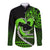 Personalised Hawaii Long Sleeve Button Shirt Maui Be Strong Kakau Green Version LT01 Unisex Green - Polynesian Pride