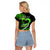 Personalised Hawaii Raglan Cropped T Shirt Maui Be Strong Kakau Green Version LT01 - Polynesian Pride