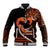 Personalised Hawaii Baseball Jacket Maui Be Strong Kakau Orange Version LT01 Unisex Orange - Polynesian Pride
