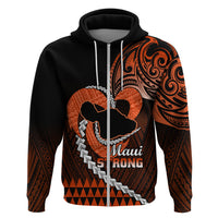 Personalised Hawaii Hoodie Maui Be Strong Kakau Orange Version LT01 - Polynesian Pride