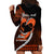 Personalised Hawaii Hoodie Dress Maui Be Strong Kakau Orange Version LT01 - Polynesian Pride