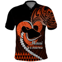 Personalised Hawaii Polo Shirt Maui Be Strong Kakau Orange Version LT01 Orange - Polynesian Pride