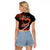Personalised Hawaii Raglan Cropped T Shirt Maui Be Strong Kakau Orange Version LT01 - Polynesian Pride