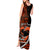 Personalised Hawaii Tank Maxi Dress Maui Be Strong Kakau Orange Version LT01 - Polynesian Pride