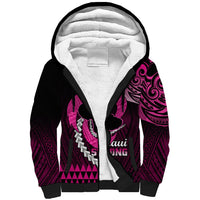 Personalised Hawaii Sherpa Hoodie Maui Be Strong Kakau Pink Version LT01 Unisex Pink - Polynesian Pride