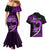 Personalised Hawaii Couples Matching Mermaid Dress and Hawaiian Shirt Maui Be Strong Kakau Purple Version LT01 - Polynesian Pride