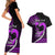 Personalised Hawaii Couples Matching Short Sleeve Bodycon Dress and Hawaiian Shirt Maui Be Strong Kakau Purple Version LT01 - Polynesian Pride