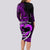 Personalised Hawaii Long Sleeve Bodycon Dress Maui Be Strong Kakau Purple Version LT01 - Polynesian Pride