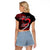 Personalised Hawaii Raglan Cropped T Shirt Maui Be Strong Kakau Red Version LT01 - Polynesian Pride