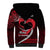 Personalised Hawaii Sherpa Hoodie Maui Be Strong Kakau Red Version LT01 - Polynesian Pride