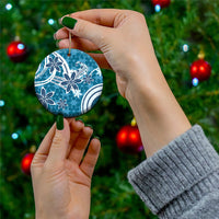 Hawaii Pupuala Plumeria Blue Ceramic Ornament Polynesian Pattern LT01 - Polynesian Pride