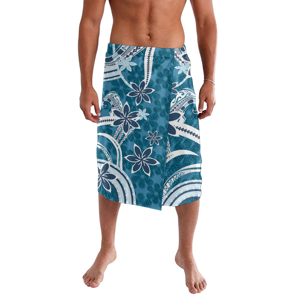 Hawaii Pupuala Plumeria Blue Lavalava Polynesian Pattern LT01 Blue - Polynesian Pride
