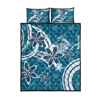 Hawaii Pupuala Plumeria Blue Quilt Bed Set Polynesian Pattern LT01 - Polynesian Pride