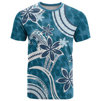 Hawaii Pupuala Plumeria Blue T Shirt Polynesian Pattern LT01 Blue - Polynesian Pride