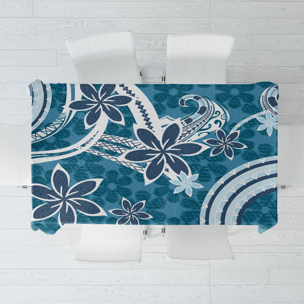 Hawaii Pupuala Plumeria Blue Tablecloth Polynesian Pattern LT01 Blue - Polynesian Pride
