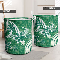 Hawaii Pupuala Plumeria Green Laundry Basket Polynesian Pattern LT01 - Polynesian Pride