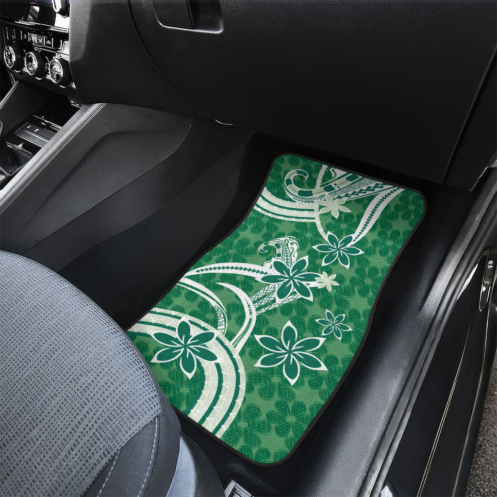 Hawaii Pupuala Plumeria Green Car Mats Polynesian Pattern LT01 - Polynesian Pride