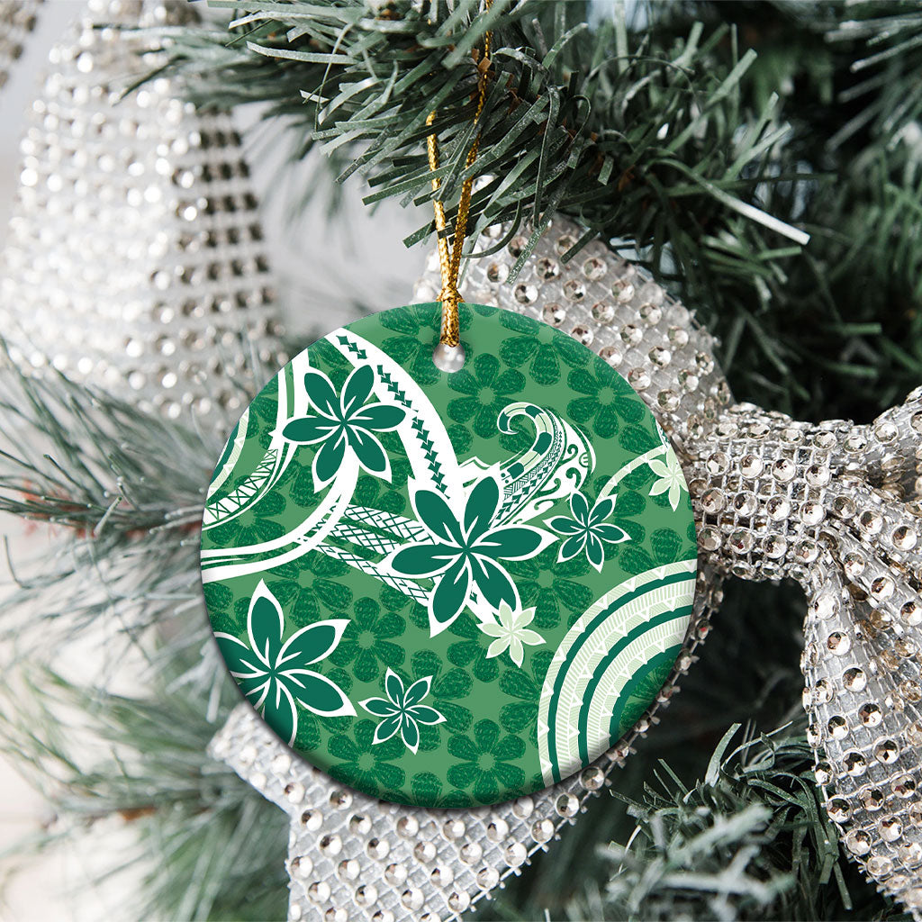 Hawaii Pupuala Plumeria Green Ceramic Ornament Polynesian Pattern LT01 - Polynesian Pride