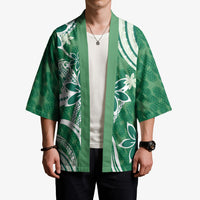 Hawaii Pupuala Plumeria Green Kimono Polynesian Pattern LT01 - Polynesian Pride