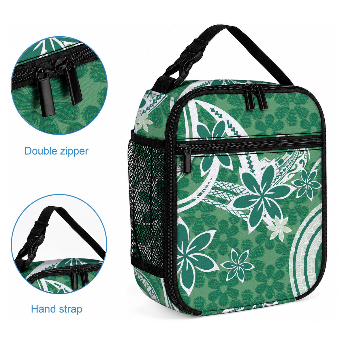 Hawaii Pupuala Plumeria Green Lunch Bag Polynesian Pattern LT01 - Polynesian Pride