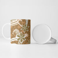 Hawaii Pupuala Plumeria Light Brown Ceramic Mug Polynesian Pattern LT01 - Polynesian Pride