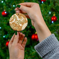 Hawaii Pupuala Plumeria Light Brown Ceramic Ornament Polynesian Pattern LT01 - Polynesian Pride