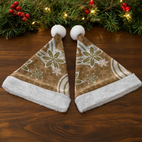 Hawaii Pupuala Plumeria Light Brown Christmas Santa Hat Polynesian Pattern LT01 - Polynesian Pride