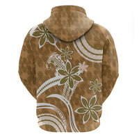 Hawaii Pupuala Plumeria Light Brown Hoodie Polynesian Pattern LT01 - Polynesian Pride